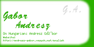 gabor andresz business card